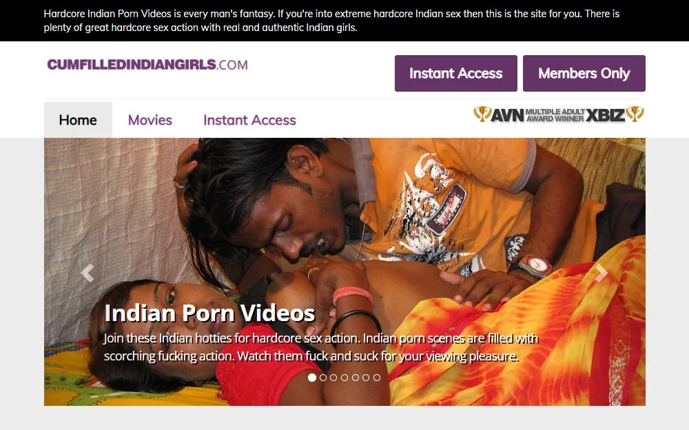 Cum Filled Indians — homepage screenshot