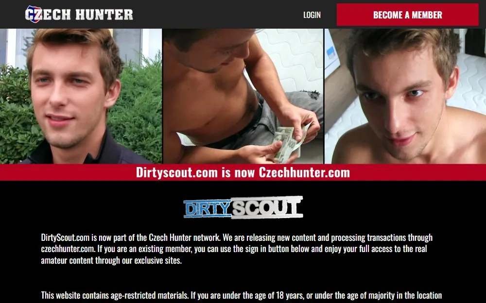 Dirty Scout — homepage screenshot
