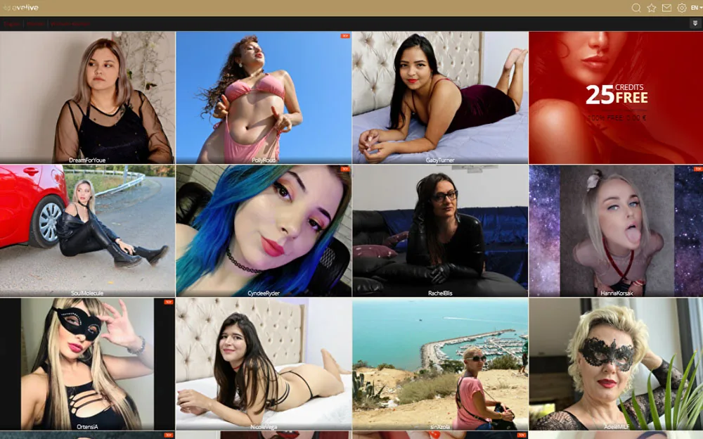 Eve Live — homepage screenshot