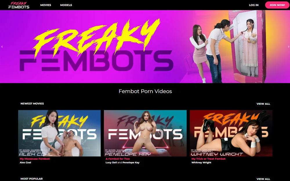 Freaky Fembots — homepage screenshot