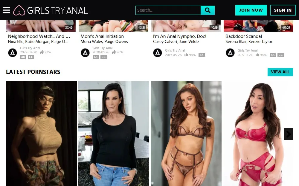 Girls Try Anal — homepage screenshot
