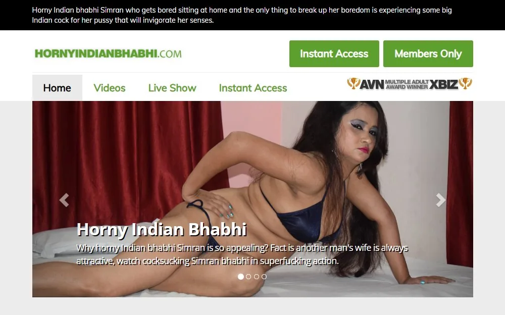 Horny Indian Bhabhi — homepage screenshot