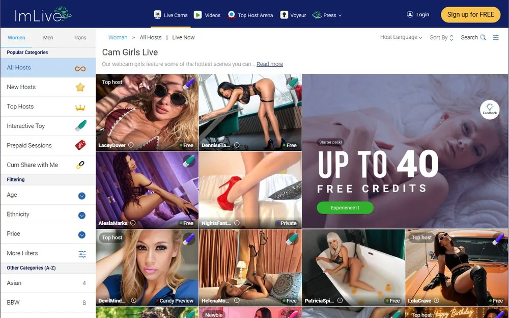 ImLive — homepage screenshot