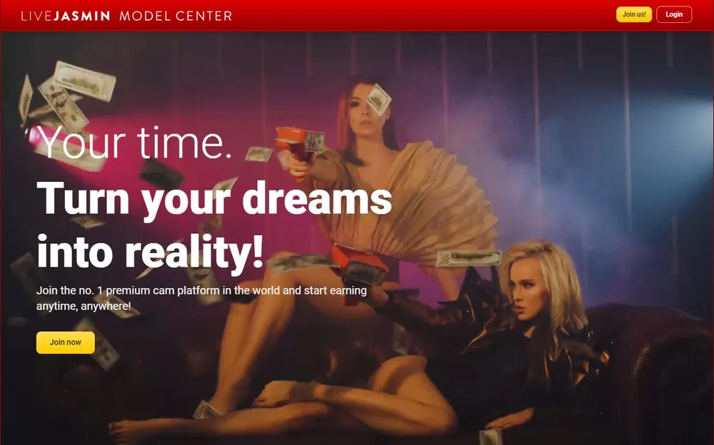 LiveJasmin Model Center — homepage screenshot