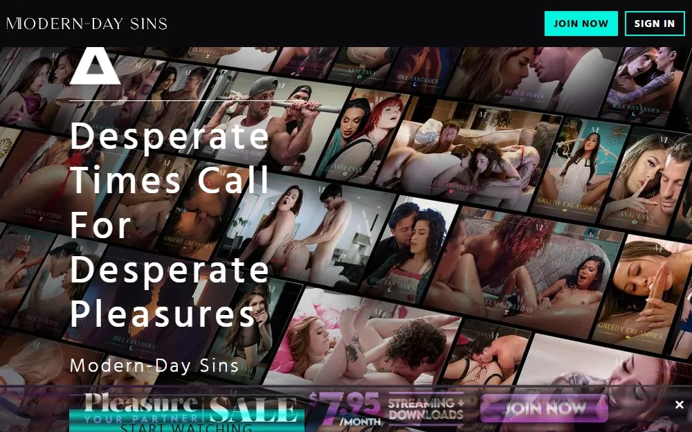 Modern Day Sins — homepage screenshot