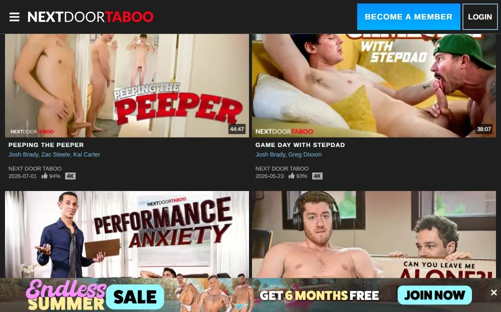 Next Door Taboo — homepage screenshot