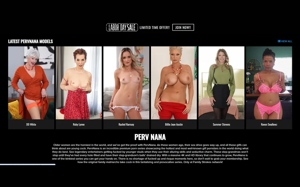 Perv Nana — homepage screenshot
