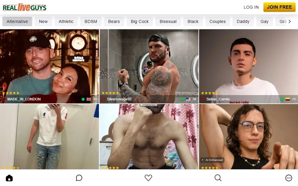 Real Live Guys — homepage screenshot