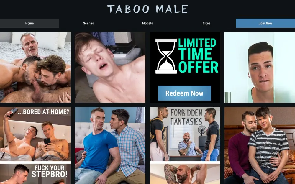 Taboo Male — homepage screenshot