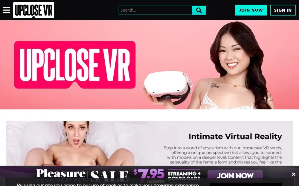 Up Close VR — homepage screenshot