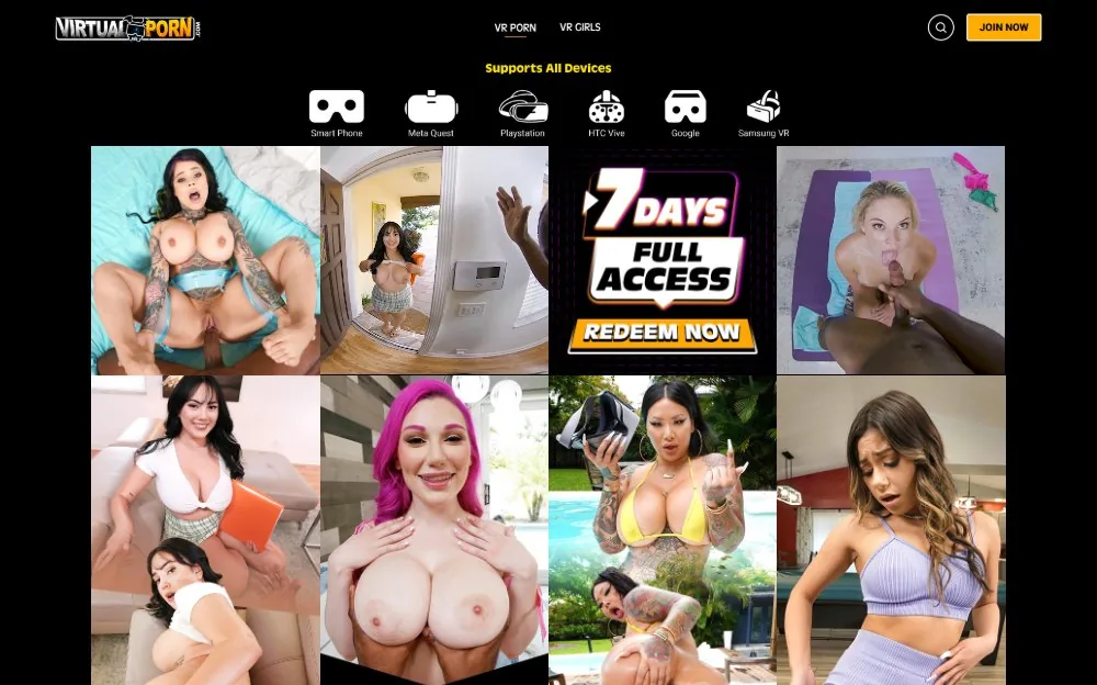 Virtual Porn — homepage screenshot