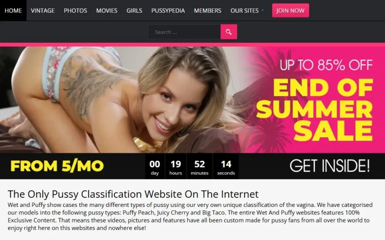 Wet And Puffy — homepage screenshot